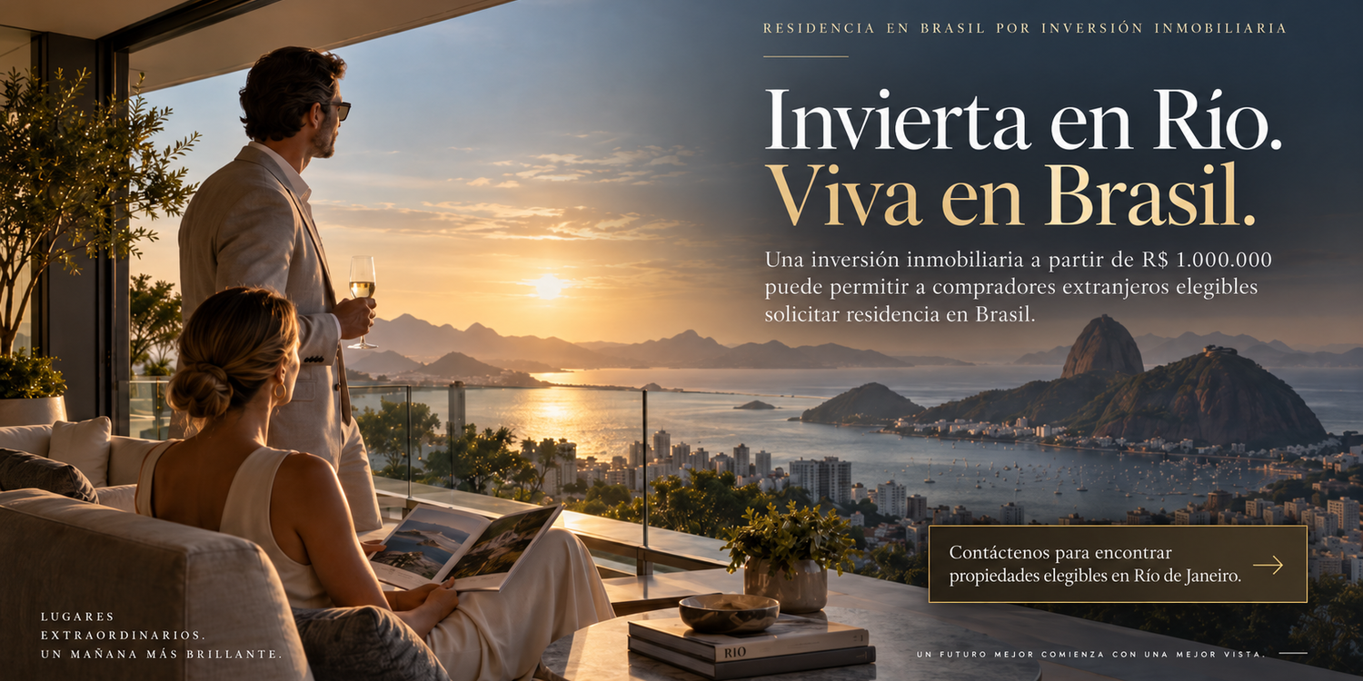 Vista de lujo en Río de Janeiro con llamada sobre residencia en Brasil mediante inversión inmobiliaria